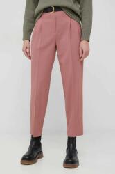 PS Paul Smith pantaloni de lana femei, culoarea portocaliu, lat, high waist PPYX-SPD043_24X