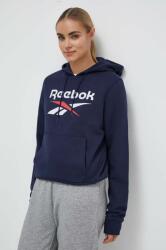 Reebok bluza femei, culoarea albastru marin, cu glugă, cu imprimeu 9BYX-BLD141_59X (100071937)