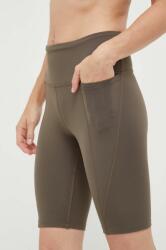 Reebok pantaloni scurți de antrenament Lux culoarea verde, neted, medium waist 9BYX-SZD08D_78M