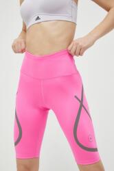 adidas by Stella McCartney pantaloni scurți de alergare culoarea roz, cu imprimeu, high waist PPYX-SZD0I7_30X