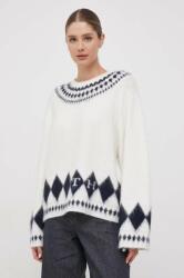 Tommy Hilfiger pulover din amestec de lana femei, culoarea alb, călduros 9BYX-SWD11K_00X
