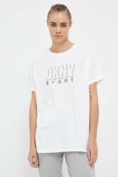 DKNY tricou din bumbac culoarea alb PPYX-TSD00N_00A