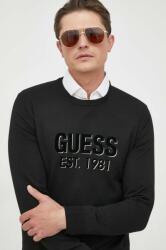 GUESS pulover din amestec de mătase culoarea negru, light 9BYX-SWM003_99X