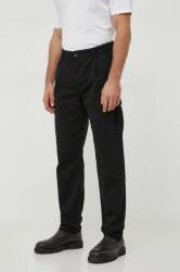 Benetton pantaloni de bumbac culoarea negru, cu fason cargo 9BYX-SPM0S5_99X