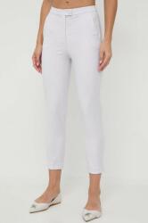 Patrizia Pepe pantaloni femei, culoarea gri, fason tigareta, high waist 9BYX-SPD0TJ_09X