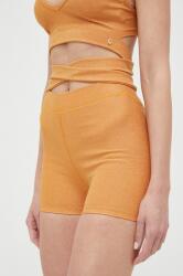 Guess pantaloni scurti femei, culoarea portocaliu, neted, medium waist PPYX-SZD025_28X