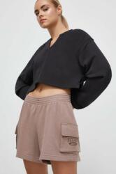 Reebok Classic pantaloni scurti femei, culoarea maro, cu imprimeu, high waist 9BYX-SZD087_84X