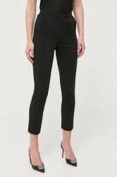 Patrizia Pepe pantaloni femei, culoarea negru, drept, medium waist 9BYX-SPD06O_99X