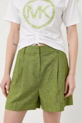 MICHAEL Michael Kors pantaloni scurti din in culoarea verde, modelator, high waist PPYX-SZD0PW_71X