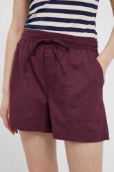 Gap pantaloni scurti din bumbac culoarea bordo, neted, high waist PPYX-SZD0MD_93X