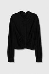 GUESS camasa femei, culoarea negru, cu guler clasic, regular 9BYX-KDD095_99X