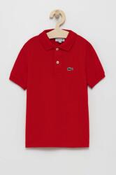 Lacoste tricouri polo din bumbac pentru copii culoarea rosu, neted PPY8-POB01E_33A