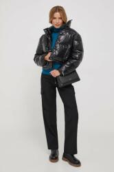 Calvin Klein Jeans geaca femei, culoarea negru, de iarna, oversize 9BYX-KUD1K5_99X
