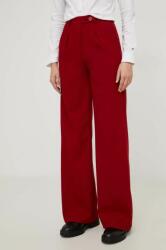 Answear Lab pantaloni femei, culoarea rosu, evazati, high waist BMYX-SPD020_33X