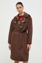 GUESS palton femei, culoarea maro, de tranzitie 9BYX-KPD061_89X