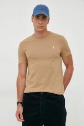 Ralph Lauren tricou din bumbac bărbați, culoarea bej, uni 710671438 PPYX-TSM06U_08X