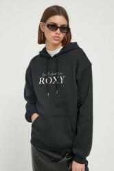Roxy bluza femei, culoarea negru, cu glugă, cu imprimeu 9BYX-BLD05D_99X
