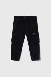 GUESS pantaloni de bumbac pentru copii culoarea albastru marin, neted 9BYX-SPB04A_59X