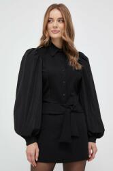 Silvian Heach camasa femei, culoarea negru, cu guler clasic, slim MBYX-KDD00D_99X