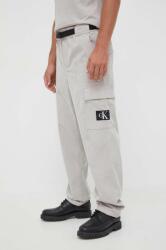 Calvin Klein pantaloni barbati, culoarea gri, cu fit cargo 9BYX-SPM0LL_09X