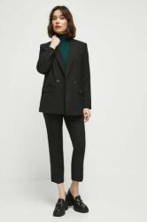 Medicine pantaloni femei, culoarea negru, fason chinos, medium waist ZBYX-SPD051_99X