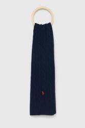 Ralph Lauren esarfa de lana culoarea albastru marin, neted 9BYY-SAM059_59X