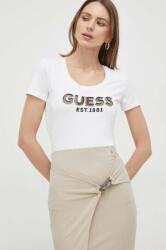 Guess tricou femei, culoarea alb PPYX-TSD0A7_00X