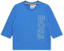 HUGO BOSS longsleeve din bumbac pentru bebeluși culoarea albastru marin, cu imprimeu 9BYX-BUK00F_59X