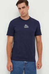 Lacoste tricou din bumbac culoarea bleumarin, cu imprimeu 9BYX-TSM12Y_59X