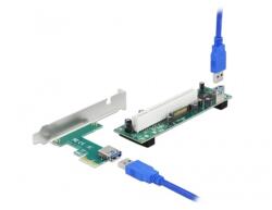 Delock 90065 1xPCI 32 Bit 60cm-es USB kábel csatlakozású PCI Express x1 Riser kártya (90065) - nyomtassingyen