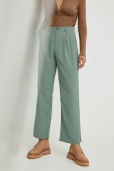 Answear Lab pantaloni femei, culoarea turcoaz, lat, high waist BMYY-SPD012_65X