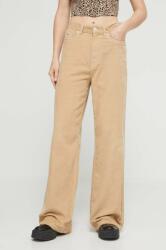 Tommy Jeans pantaloni de catifea cord culoarea bej, lat, high waist 9BYX-SPD0SJ_80X