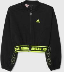 Adidas bluza copii JG D CROP BMBER culoarea negru, cu imprimeu 9BYX-KUG037_99X