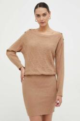 GUESS rochie din amestec de lana culoarea maro, mini, mulata 9BYX-SUD0ZS_88X