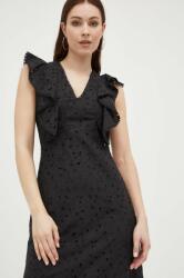 NISSA rochie culoarea negru, midi, drept MPYX-SUD056_99X