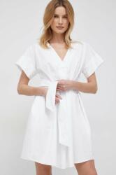 Giorgio Armani rochie din bumbac culoarea alb, mini, evazati PPYX-SUD14P_00X