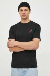The Kooples tricou din bumbac barbati, culoarea negru, cu imprimeu 9BYX-TSM1BJ_99X