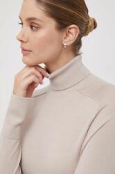 Calvin Klein pulover de lana femei, culoarea bej, light, cu guler 9BYX-SWD15L_02X