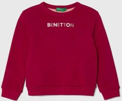 Benetton hanorac de bumbac pentru copii culoarea roz, cu imprimeu 9BYX-BLK0AI_45A