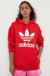 Adidas hanorac de bumbac femei, culoarea rosu, cu glugă, modelator 9BYX-BLD099_33X