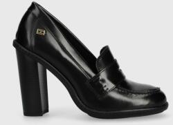Tommy Hilfiger pantofi de piele TOMMY ESSENTIAL LOAFER PUMP culoarea negru, cu toc drept, FW0FW07532 9BYX-OBD2WG_99X