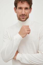 HUGO BOSS pulover de lână bărbați, culoarea alb, light, cu guler 50468262 9BYY-SWM0C8_01X