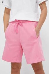 adidas pantaloni scurti femei, culoarea roz, neted, high waist PPYX-SZD0J3_42X