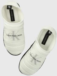 Calvin Klein Jeans papuci de casa HOME SLIPPER MONO WN culoarea alb, YW0YW00747 9BYX-KLD074_00X