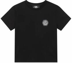 KARL LAGERFELD tricou de bumbac pentru copii culoarea negru, cu imprimeu 9BYX-TSK028_99X