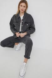 Levi's geaca jeans femei, culoarea gri, de tranzitie PPYY-KUD0C7_90Y