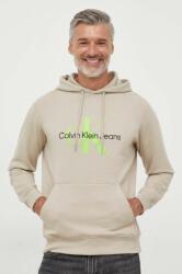 Calvin Klein hanorac de bumbac bărbați, culoarea bej, cu glugă, imprimeu J30J320805 9BYX-BLM016_80X
