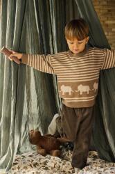 Konges Sløjd pulover pentru copii din amestec de lana culoarea bej, light 9BYX-SWK007_80X