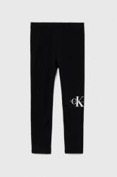 Calvin Klein Jeans leggins copii culoarea negru, cu imprimeu 9BYX-LGK01W_99X