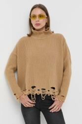 PINKO pulover de lana femei, culoarea maro, cu guler 9BYX-SWD055_88X